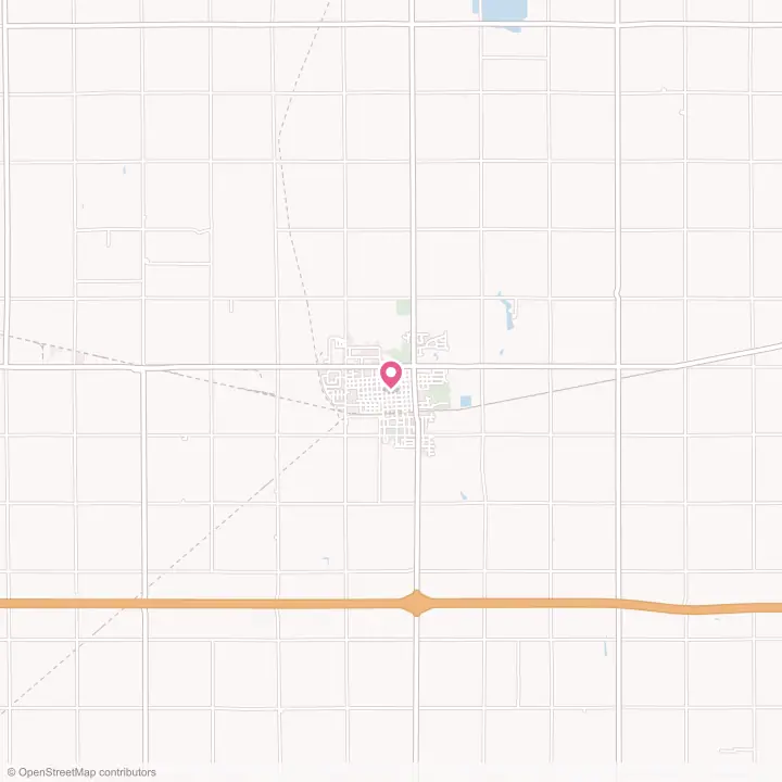 Map of the flower delivery area in Aurora, Nebraska